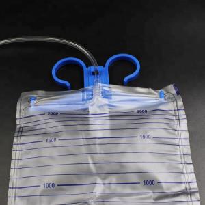 CE PVC Medical Disposable Urine Bags 2000 Ml Catheter Bag With 90cm Inlet Tube