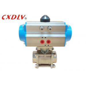 China 3 Pieces Stainless Steel Pneumatic Actuated Ball Valve Thread Screw Valve Q611F supplier