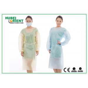 Polypropylene Long Sleeve Isolation Gown disposable Medical Lab Coat With Elastic Wrist