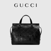 China Black Branded Mens Bag GG Embossed Leather Tote for Women on sale
