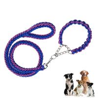 China Premium Comfortable Woven Dog Collar And Leash Set With Anti Shock Design on sale