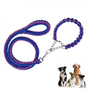 Premium Comfortable Woven Dog Collar And Leash Set With Anti Shock Design