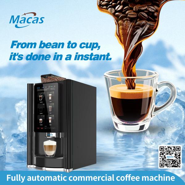 豆から挽くコーヒーマシン オプションの液体およびミルクパウダー泡立て器でビジネスニーズに対応