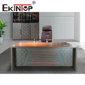China L Style Modern Office Desk 1000N Load Capacity Wood Veneer Top Mahogany Color supplier