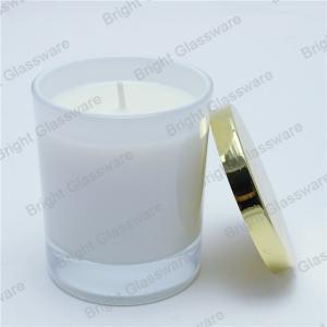 China hot sale glass candle holder, candle jar with gold lid in worldwide supplier