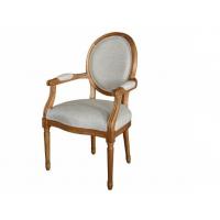 China French Antique Wooden Armchair dining chair Upholstered For Bedroom , Color Customized on sale