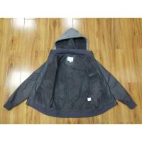 China Hooded Padded Faux Leather Jacket  Motorcycle PU Fabric on sale