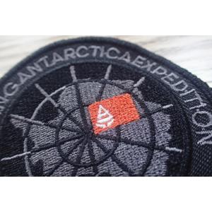 Washable Black Polyester Custom Clothing Patches / Adhesive Embroidered Patches