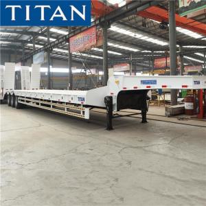 China Tri Axles 80 Tons Machine Carriers Drop Deck Trailer for Sale supplier