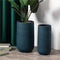 China Nordic style new design home living room decorative blue tall planter novelty ceramic pot for flower plant on sale