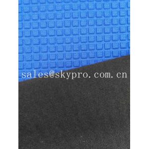 China Super Stretch Square Pattern Blue Neoprene Rubber Sheet Coated Nylon Fabric Roll supplier
