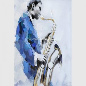 China Framed Modern Art Oil Painting Decorative Saxophone Instrument For Home Interior supplier