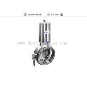 China Single acting Normal Open Sanitary level 3 inch powder butterfly valves with stainless steel actuator supplier