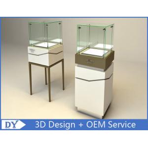 China High Square Glass Jewelry Display Case With Lights Logo / Shop Glass Display Cabinets supplier