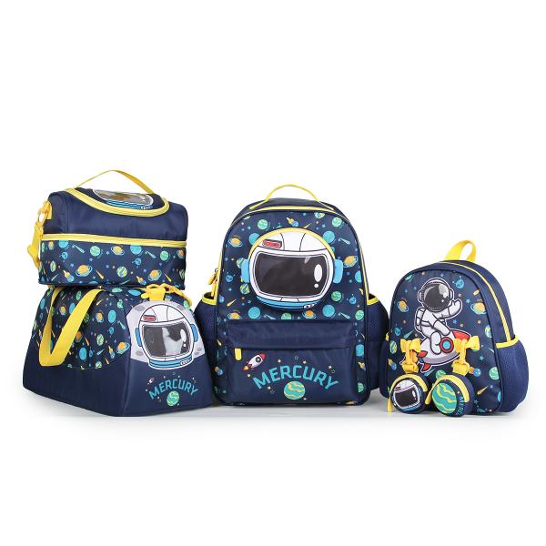 China Niños personalizables 4 en 1 Mochila escolar personalizada Conjunto Bolsa de almuerzo Bolsa deportiva para estudiante wholesale