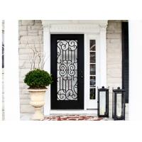 China Durable Wrought Iron Glass Inlaid Door , Decorations Wrought Iron Interior Doors on sale