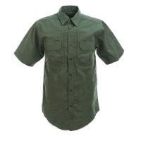 China Gray Color Button Down Short Sleeve Work Shirt 100% Cotton Black Working Shirt for Men on sale