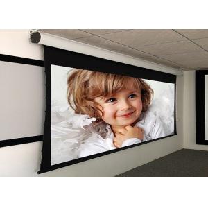 China Custom Large Electric Motorized Projector Screen With Aluminum Casing , Remote Control supplier