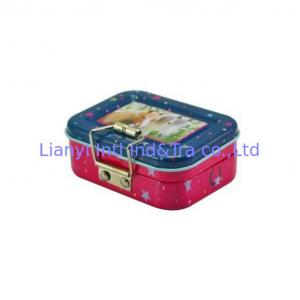 Small Hinged Metal Tin Boxes With Three Layers For Storging Children Toy