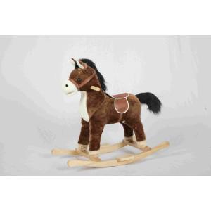 China 2.1KG Brown Wooden Rocking Horse Pony With Realistic Sounds / Two Curved Rails supplier