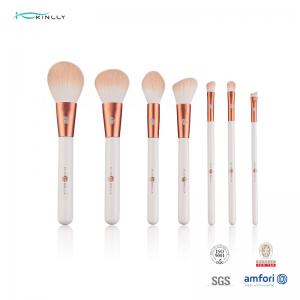 Travel Synthetic Hair 7PCS Rose Gold Cosmetic Brush Wooden Handle