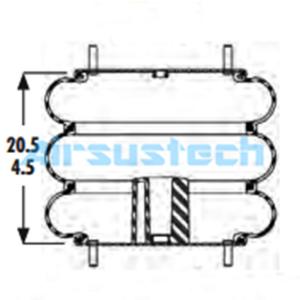 China 3B14-455 Borracha Goodyear Air Spring Air Fitting 1/4 NPTF Borracha Bellow 556-33-8-335 Para elevação supplier