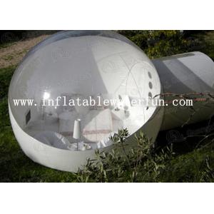 China Semi Transparent Inflatable Bubble Tent With Two White Tunnel for hotel wholesale