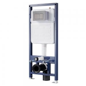 Blue Frame and White Tank Enclosed Toilet Flush System with Inwall Installation