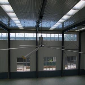 China 24ft Big Air Large Industrial Ceiling Fan Hvls Six Blades , Remote control electric power 1500w supplier