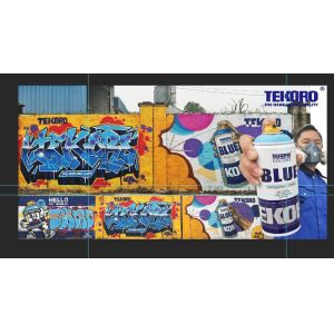 TEKORO 400ml Graffiti Spray Paint with Good Adhesion and 12PCS/CTN Package - CE, RoHS, SGS Certified Aerosol Spray Paint