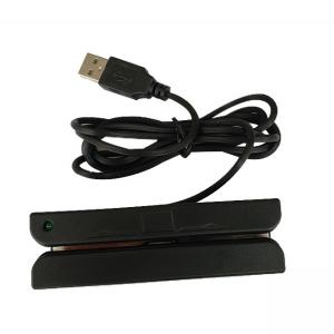 China Manual Swipe 90mm MSR Desktop USB Magnetic Card Reader supplier