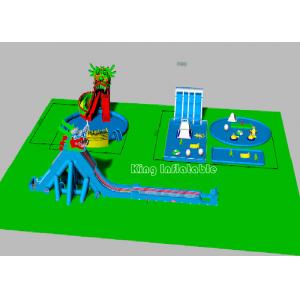 China Children Big Dragon Inflatable Water Parks With Blue Water Pool Colorful Strong supplier