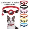 China Collar para mascotas de patrón sólido Airtag anti pérdida Collar para gatos reflectante con materiales de hierro de poliéster de plástico PU wholesale