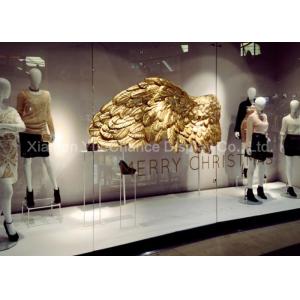 China Giant Gold Color Fiberglass Wing Sculpture , Fiberglass Resin Sculpture All Handmade wholesale