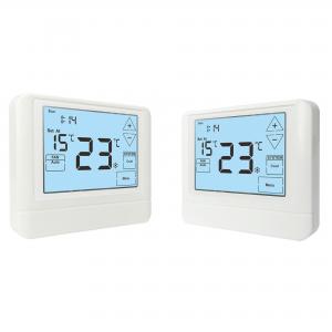 White Air Conditioner LCD Touch Screen Thermostat For Bedroom / Kitchen