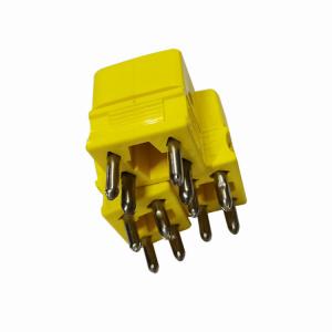China 4 Hollow PIN K Type Dual Thermocouple Connector Glass Filled Nylon Plug Socket supplier