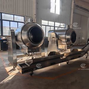 China 80kg/バッチ容量 ガス加熱 自動温度制御 ローラーロースター 多目的フライパン wholesale