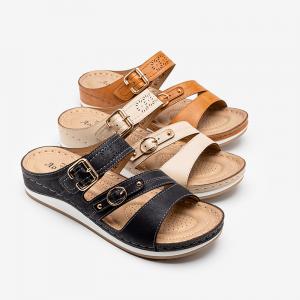China BS086 Manufacturers New Style Sandals For Women'S Outer Wear Wedge Heel Hollow Casual Beach Slippers Sandals PU Women'S supplier