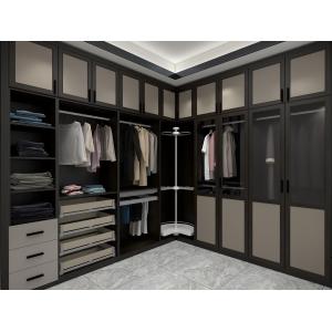 Corner Wardrobe Cabinets MDF Melamine Board Big Bedroom Closet With Storage Drawers And Display Shelves