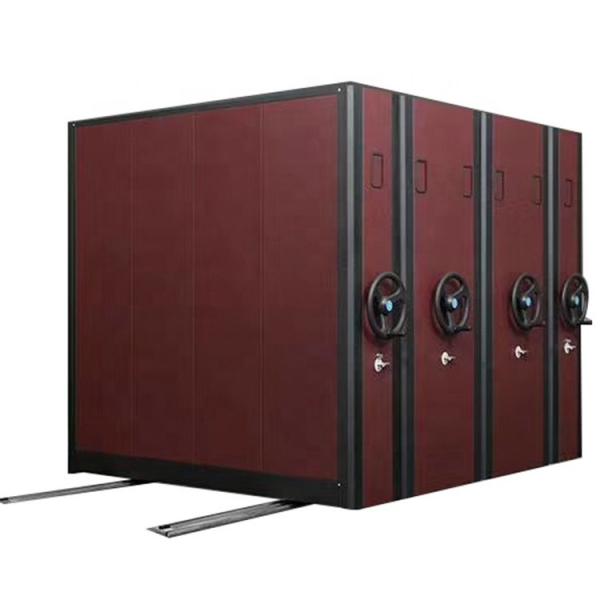 Maroon Library / Museum Compact Mobile Shelving H2300 * W900 * D560mm Size