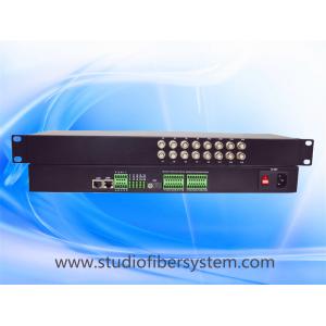 16ch analog video+16ch audio+2ch ethernet+2bidi RS485/232 to fiber converter in 1U rack mount chassis for CCTV system