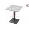 Formica Marble Pattern HPL Hotel Dining Table with Black Color Heavy Casting