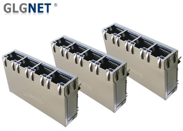 4 Ports ICM RJ45 Multiple Port Connectors 1G Support 100W UPoE+ With LED