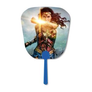China Durable Custom Lenticular Printing , Round Shape 3D Advertising Handle Fan supplier