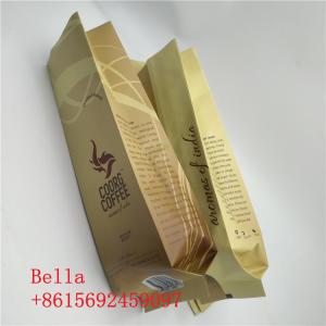 China A superfície do resíduo metálico levanta-se os feijões de café do saco do reforço do lado do malote do zíper que empacotam com válvula supplier
