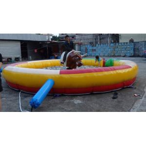 Cool Inflatable Sports Games , PVC Material Inflatable Mat with Mechanical Bull