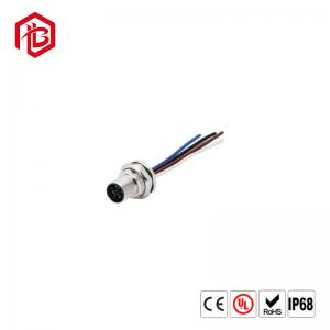 China M12 PCB Panel Mount Circular Connector 5Pin Female M12 PCB Front Mounting Connector Socket PG9 Screw Thread supplier
