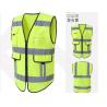 Reflective Safety Vest , Anti Static Vest Yellow Polyester Mesh Material