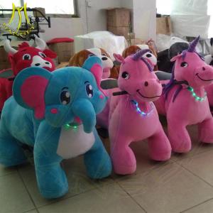 China Hansel hot selling entertainment walking electric plush stuffed animals ride supplier
