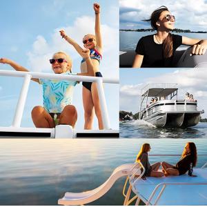 China 26FT Double Layer Pontoon Boat With White & Black Panel | Luxury Twin Deck Party & Fishing Pontoon For Lake & Coastal Cruising wholesale